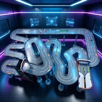 Jeu de course de billes personnalisé à gravité avec plateau de rallye, simulateur de course à lumière LED, circuit de course complet