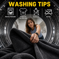 Serviette de séchage automobile en microfibre tissée, résistante aux déchirures, écologique, séchage rapide, sans peluches, double face, pour le detailing et le nettoyage