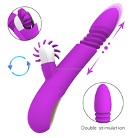 Neuer Teleskopischer Kaninchen-Dildo Vibrator 7-Gang USB Aufladbar Wasserdicht Befeuchtet Saugnapf Klitorale Stimulation für Frauen