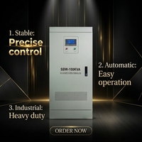 Stabilisateur de tension triphasé haute précision SVC SBW 100KVA, régulateur automatique AVR, alimentation industrielle mondiale