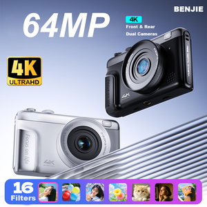 กล้องดิจิตอลพกพาขนาดกะทัดรัด 64MP HD สำหรับวัยรุ่นและผู้ใหญ่ ซูม 16 เท่า พร้อมระบบป้องกันภาพสั่นไหว ความละเอียดวิดีโอ <span class=keywords><strong>4K</strong></span> รองรับการ์ด SD - Product Image 4
