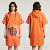 Serviette de plage à capuche en microfibre à séchage rapide pour adultes et enfants, imprimée avec un motif personnalisé, pour les voyages, la plage, le camping et la salle de sport
