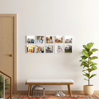 120pcs Pack 8x8 Cadre Photo Cadre Photo en Plastique Écologique Cadre Auto-Adhésif pour Bureau ou Maison Décoration Murale
