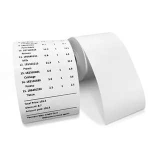 מכירה חמה 80 מ""מ/57 מ""מ גליל נייר תרמי מותאם אישית על קופה רושמת מדפסת קופה כספומט גליל נייר תרמי 70 גרם