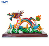 Figurine 3D de dragon chinois sculpté en résine sur base, personnalisée OEM SMC, créature mythique, animal, décoration de bureau et de maison, objet d'art de collection