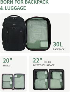 <span class=keywords><strong>ECOHUB</strong></span> Juego de 4 Cubos de Compresión para Empacar, Bolsa Organizadora de Viaje Unisex de Poliéster para Cruceros, Vacaciones en la Playa - Product Image 4