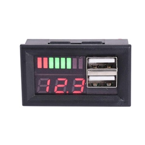 Indikator Kapasitas Baterai Asam Timbal LED Tampilan Tegangan Daya Mobil 12V Pengukur Tegangan Pengisi Daya USB Ganda 5V 2A Untuk Daya Ponsel - Product Image 2