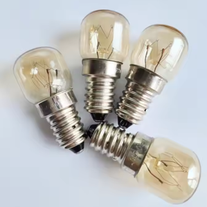 Ampoules de <span class=keywords><strong>four</strong></span> <span class=keywords><strong>15W</strong></span> à <span class=keywords><strong>culot</strong></span> <span class=keywords><strong>E14</strong></span>, ampoules de micro-ondes T22, 120V 220V, résistantes à la chaleur 300°C, <span class=keywords><strong>ampoule</strong></span> incandescente blanc chaud - Product Image 1