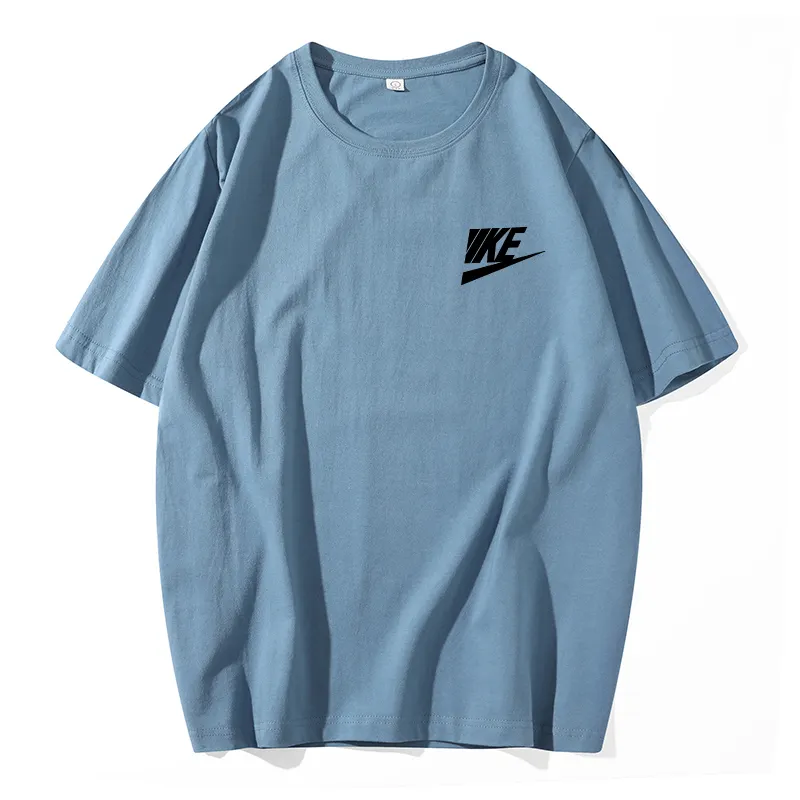 Camiseta esportiva hip-hop de manga curta 100% algodão puro, camiseta casual de verão com estampa da moda masculina