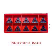 10P TNMG160404/08/12 TG4245 Alat Pemotong Logam CNC Lapisan Hitam-Kuning untuk Mesin Bubut, Sisipan Karbida