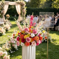 Fleurs artificielles en soie pour révélation du sexe, arrangements floraux pour allée et centres de table floraux jaunes, bleus, roses, oranges pour magasins d'articles de fête de mariage