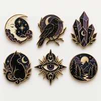 Broches Mystiques Personnalisées en Émail pour Clubs Gothiques, Thèmes Lunaire, Événements, Cadeaux et Collectionneurs