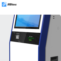 Kiosque de billetterie et de gestion des files d'attente en libre-service personnalisé avec écran tactile de 32 pouces, lecteur de code QR et lecteur NFC