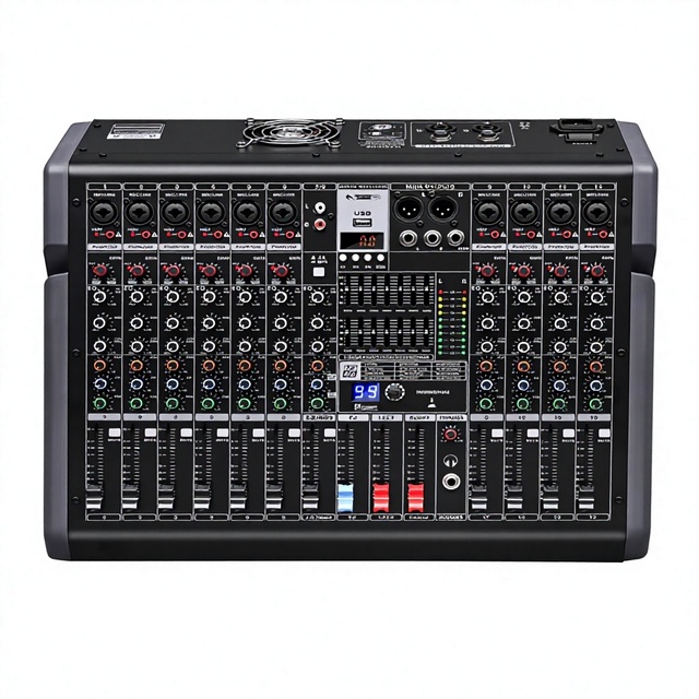 Professional Sound Mixer 12 Mono Inputs 2 Stereo Outputs Amplifier Mixer 350w Power Mixer Audio