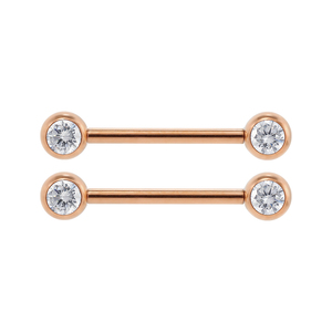 Pack de barres de <span class=keywords><strong>piercing</strong></span> pour tétons sans filetage <span class=keywords><strong>en</strong></span> titane ASTM F136 Superstar personnalisé, plaqué <span class=keywords><strong>or</strong></span>, avec strass blancs, bijoux de <span class=keywords><strong>piercing</strong></span> corporel - Product Image 5