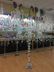 Luckygoods weddings <strong>crystal</strong> <strong>candle</strong> candlestick <strong>holder</strong> <strong>with</strong> <strong>hanging</strong> elegant tall 5 yes lsj101