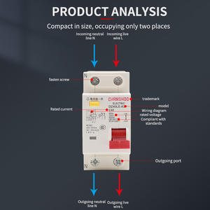 Chmshdg 30mA 2P25A RCBO สวิตช์ป้องกันการรั่วไหลขนาดเล็ก RCBO 2 P เบรกเกอร์สอง <span class=keywords><strong>DZ47LE</strong></span> สวิตช์เบรกเกอร์ทั้งหมด - Product Image 5