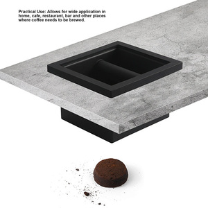 Boîte à déchets de café rectangulaire en acier inoxydable CAFEMASY pour cafétéria - Product Image 4