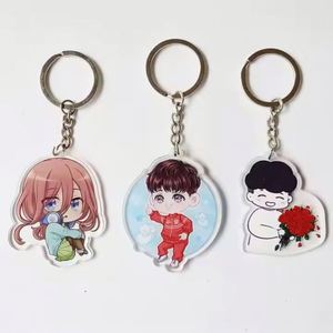 Pendentif personnalisé en acrylique transparent, style dessin animé, pour porte-clés, vente en gros - Product Image 1