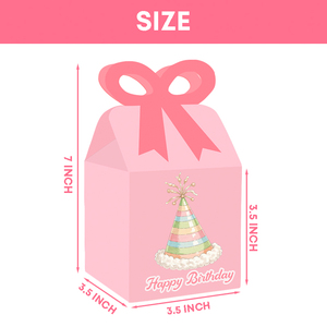 Bolsas de Regalo para Fiesta de Cumpleaños Xieli, Caja de Regalo de Cartón con Lazo Rosa para Niños, Dulces para Baby Shower - Product Image 3