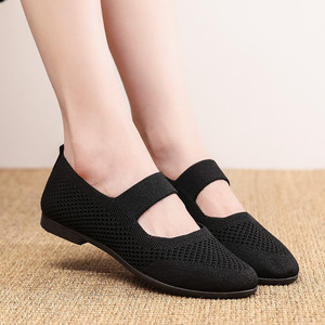 Zapatillas <span class=keywords><strong>de</strong></span> deporte informales <span class=keywords><strong>de</strong></span> verano para mujer, zapatos planos <span class=keywords><strong>de</strong></span> vestir transpirables plegables con plantilla <span class=keywords><strong>de</strong></span> EVA, zapatos planos sin cordones para damas - Product Image 2