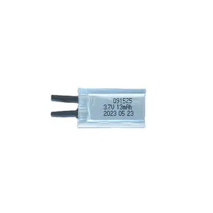 Vente chaude 3.7V 091525 15mah Rechargeable Petite Mini Batterie Au Lithium-ion Batteries Ultra Minces Lipo Polymer