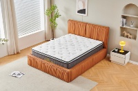 Cadre de lit plateforme rembourré en similicuir, taille King ou Queen, avec sommier à lattes en bois pour mobilier de chambre