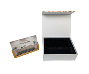 individuell bedruckte hölzerne platte mit rahmen handwerklich magnetische geschenkverpackung papierbox mit samt-schaum - Product Image 2