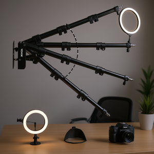 Support mural triangulaire Vevor pour bras articulé, 39,37 pouces, en métal, avec support pour anneau lumineux, pour configuration d'éclairage - Product Image 2