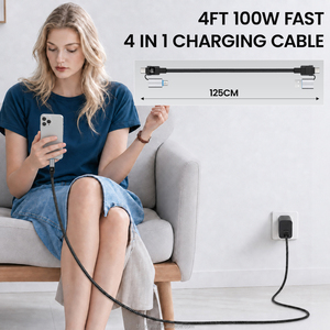 Câble de <span class=keywords><strong>charge</strong></span> USB C vers L B61-2 Chubby 12W <span class=keywords><strong>4</strong></span>-en-1, 1,2 m, USB A/C vers C/L avec affichage numérique et lumière, <span class=keywords><strong>chargeur</strong></span> de téléphone - Product Image 3