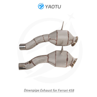 YT 304 downpipe kucing besi tahan karat (dengan katalis) Header sistem knalpot mobil untuk 458 Ferrari