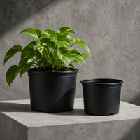 Meilleures ventes : Pot de fleurs contemporain pour balcon, jardin, ou balustrade, en plastique noir léger avec trou de drainage