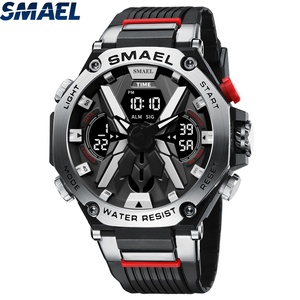 SMAEL 8087 นาฬิกาสปอร์ตสำหรับผู้ชาย นาฬิกาดิจิตอลจอแสดงผล LED สำหรับกิจกรรมกลางแจ้ง พร้อมนาฬิกาจับเวลา สายพลาสติกขนาดใหญ่ กันน้ำ - Product Image 3