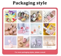 Lot de 6 éponges cosmétiques violettes en forme de goutte, personnalisables (OEM), lavables, pour maquillage, avec flacon Daisy Drift