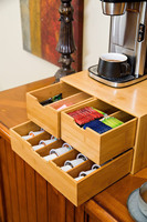 Support de tasse K en bambou Extra LARGE pour comptoir, organisateur de tasse K à 2 niveaux, organisateur de sachet de thé en bambou, Capsules Nespresso