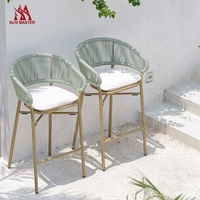 Meubles de patio modernes de luxe ensemble de jardin café bistro restaurant corde commerciale chaise haute d'extérieur pour table de bar