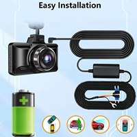 Cable de Alimentación de 3 Núcleos con Fusible, Tipo C, de 12V/24V a 5V 2.5A para DVR de Coche, Cámara de Salpicadero, GPS, Kit de Cableado para Cámara de Coche