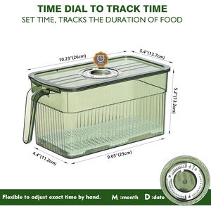 Caja de almacenamiento de alimentos multifunción de gran capacidad respetuosa con el medio ambiente transparente para mascotas, contenedores de conservación de nevera apilables con tapa - Product Image 2