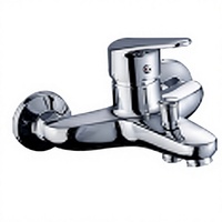 Robinet de douche mural pour baignoire, en alliage de zinc chromé, triple fonction, eau chaude et froide, avec cartouche céramique, 1 poignée, 2 trous