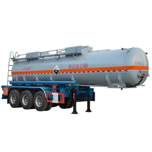 Sulphuric Acid liquid tank trailer hcl tanker 3 axles 18-55cbm truck