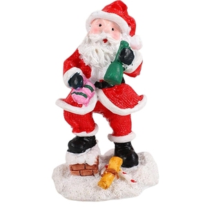 <span class=keywords><strong>Chimenea</strong></span> Navideña de Resina con Estatua de <span class=keywords><strong>Santa</strong></span> Claus, Decoración Navideña para el Hogar, Artesanía de Resina - Product Image 1
