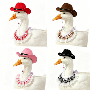 Yisi - Combo de Gorro y Babero de Vaquero Occidental para Mascotas, Pañuelo Universal para Perros y Gatos, para Todas las Estaciones, Diseño Sólido - Product Image 1