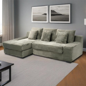 1 Ensemble de canapé-lit modulaire sectionnel en tissu velours côtelé, compressé sous vide, livré en boîte, mobilier pour la décoration intérieure - Product Image 5