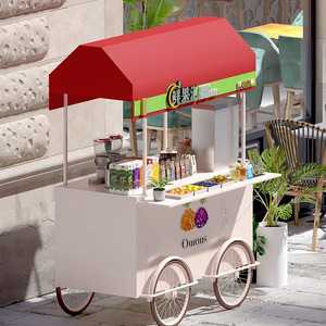 Camión de comida plegable automático para bodega Carro de parada para fruta Helado Barbacoa Móvil Vegetal Panadería Restaurante Tiendas de comida - Product Image 6