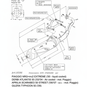 Sistema di scarico moto Sito per PIAGGIO TYPHOON 50 2 tempi 2018-modello 2020 numero 17159 - Product Image 1
