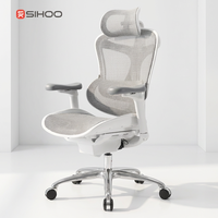 Chaise de bureau ergonomique de luxe moderne SIHOO C100 à dossier haut avec support lombaire réglable et accoudoirs 4D à angle large