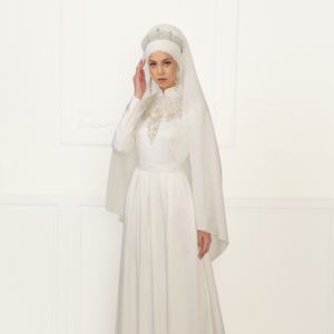 Teyes — robe de mariée musulmane, à manches longues, Maxi longueur, col montant, mariage - Product Image 1