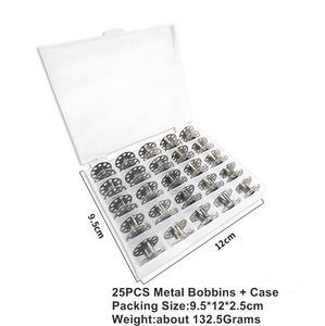 Bán buôn 25 cái/Hộp hộp nhựa đầy màu sắc bobbins Máy may gia đình phụ kiện kim loại <span class=keywords><strong>bobbin</strong></span> Set - Product Image 4