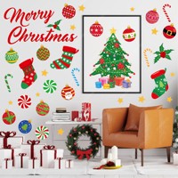 Autocollants muraux en PVC autocollants pour Noël avec motif flocon de neige pour la décoration murale de la salle de fête ou de la pièce pour cadeaux de Noël