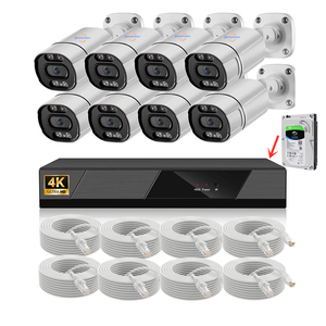 Jianvision 8MP PoE Bullet IP Hệ thống <span class=keywords><strong>camera</strong></span> 8CH với ổ đĩa cứng và 8 Cáp <span class=keywords><strong>NVR</strong></span> lưu trữ dữ liệu giám sát ngoài trời - Product Image 1